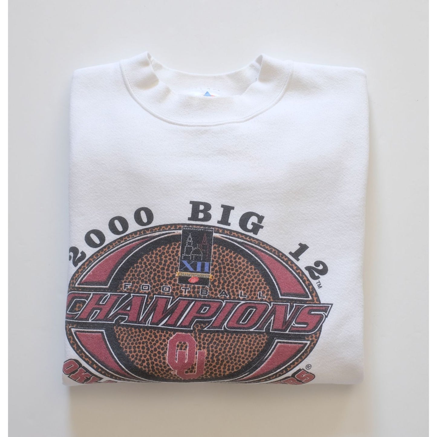 OU SOONERS OKLAHOMA FOOTBALL BIG 12 CHAMPIONS CREW SWEATSHIRT SZ XL 2000