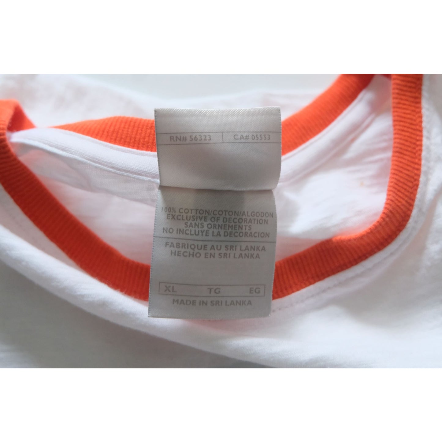 NIKE VTG 90s Y2K RETRO STITCH CUTE RINGER BABY WHITE T SHIRT 2006 WOMENs SZ XL