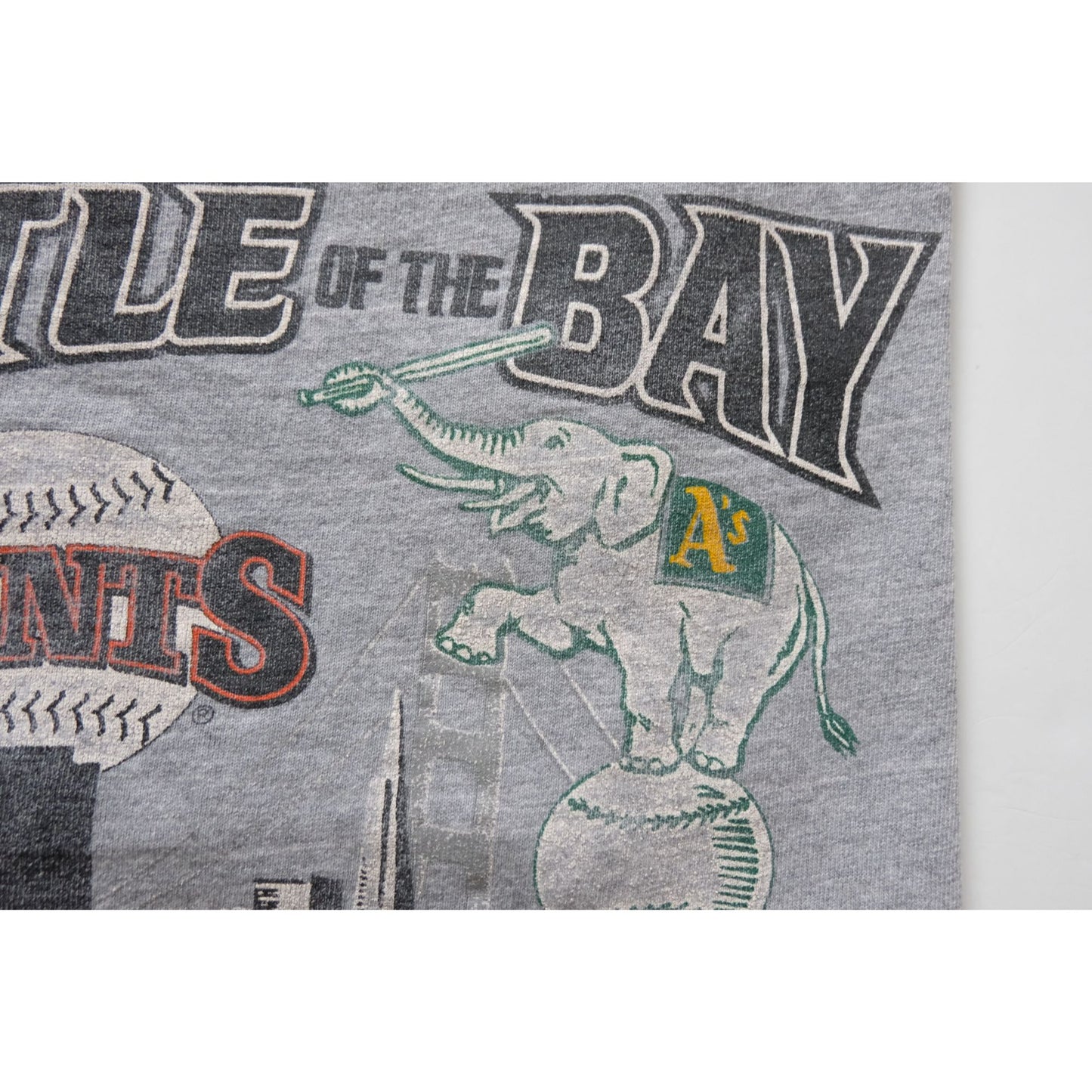 MLB STARTER BATTLE OF THE BAY GIANTS ATHLETICS USA SWEATSHIRT SZ L 1989