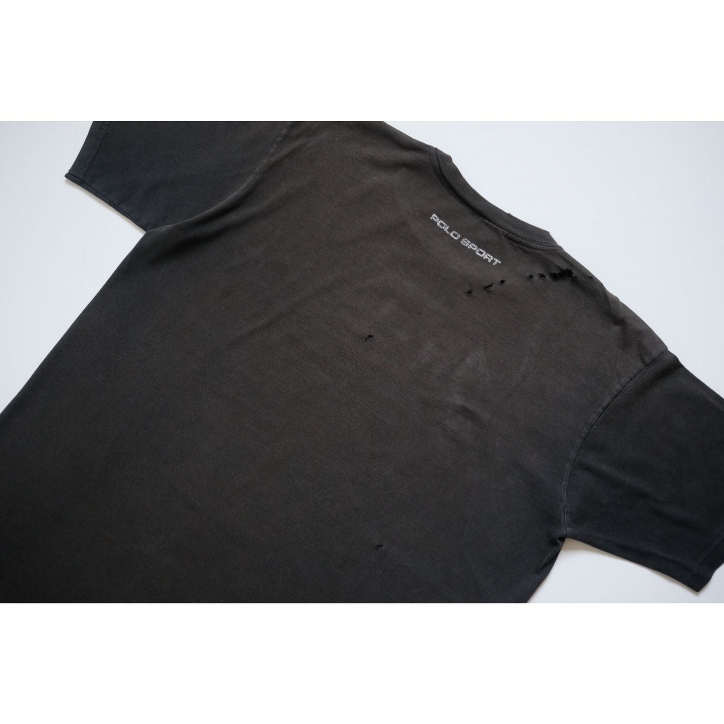 RALPH LAUREN POLO SPORT RLX Y2K DISTRESSED BLACK T SHIRT SZ L