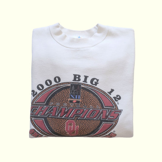 OU SOONERS OKLAHOMA FOOTBALL BIG 12 CHAMPIONS CREW SWEATSHIRT SZ XL 2000