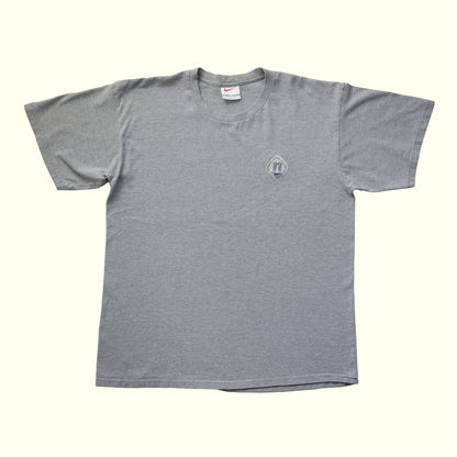 NIKE Y2K MINI SWOOSH EMBROIDERED LOGO GRAY T SHIRT 2004 SZ L