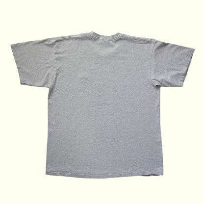 NIKE Y2K MINI SWOOSH EMBROIDERED LOGO GRAY T SHIRT 2004 SZ L