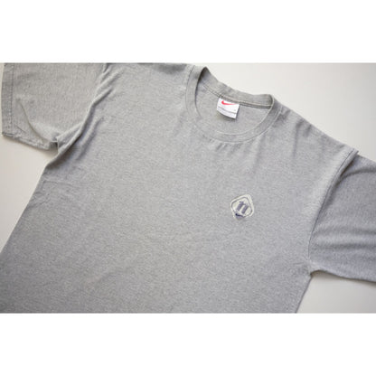 NIKE Y2K MINI SWOOSH EMBROIDERED LOGO GRAY T SHIRT 2004 SZ L