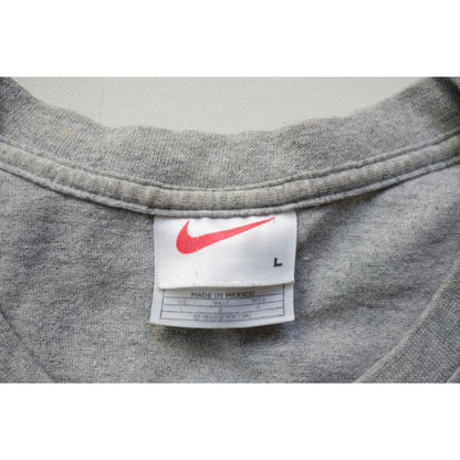 NIKE Y2K MINI SWOOSH EMBROIDERED LOGO GRAY T SHIRT 2004 SZ L