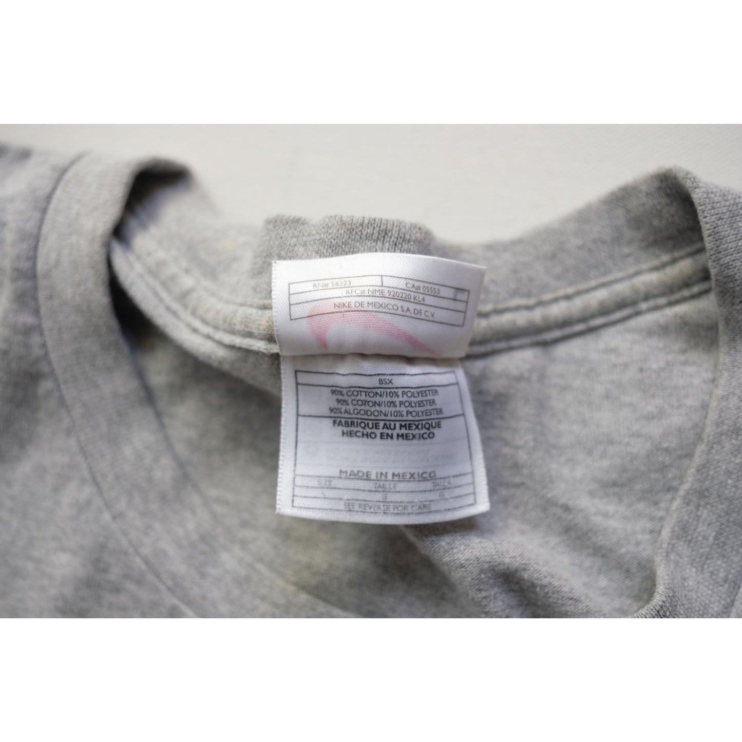 NIKE Y2K MINI SWOOSH EMBROIDERED LOGO GRAY T SHIRT 2004 SZ L