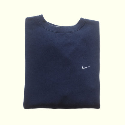 NIKE CREWNECK USA MADE SWEATSHIRT BLUE MINI SWOOSH 2004 SZ 2XL
