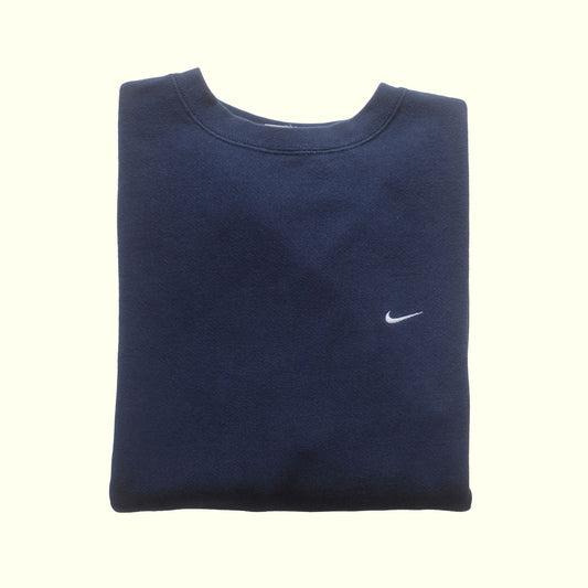 NIKE CREWNECK USA MADE SWEATSHIRT BLUE MINI SWOOSH 2004 SZ 2XL