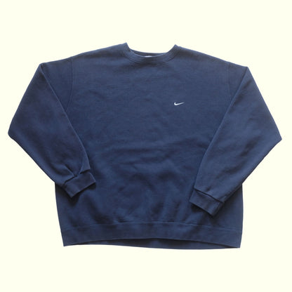 NIKE CREWNECK USA MADE SWEATSHIRT BLUE MINI SWOOSH 2004 SZ 2XL