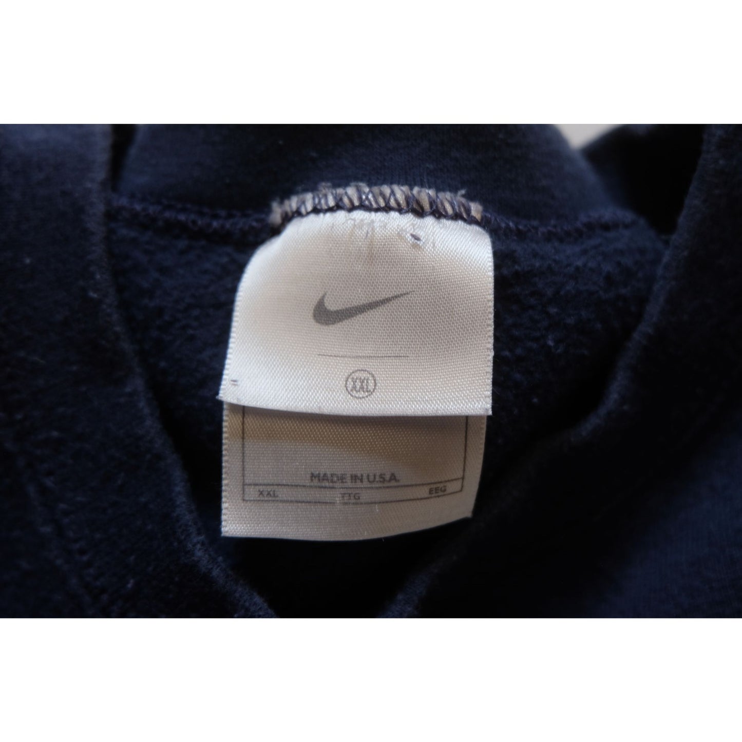NIKE CREWNECK USA MADE SWEATSHIRT BLUE MINI SWOOSH 2004 SZ 2XL