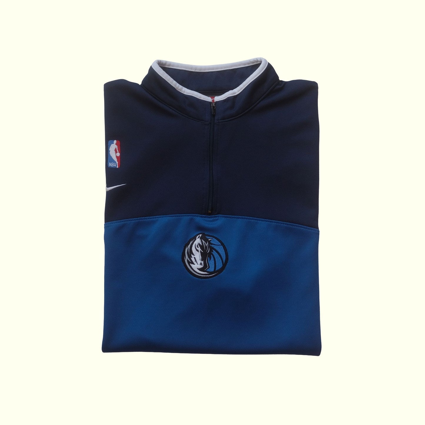 NIKE NBA DALLAS MAVERICKS 1/4 ZIP SHOOTING TOP T SHIRT 2002 XL