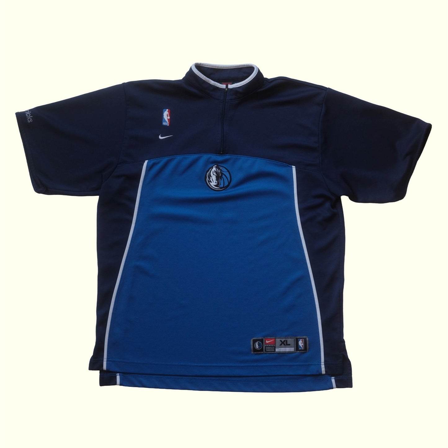 NIKE NBA DALLAS MAVERICKS 1/4 ZIP SHOOTING TOP T SHIRT 2002 XL