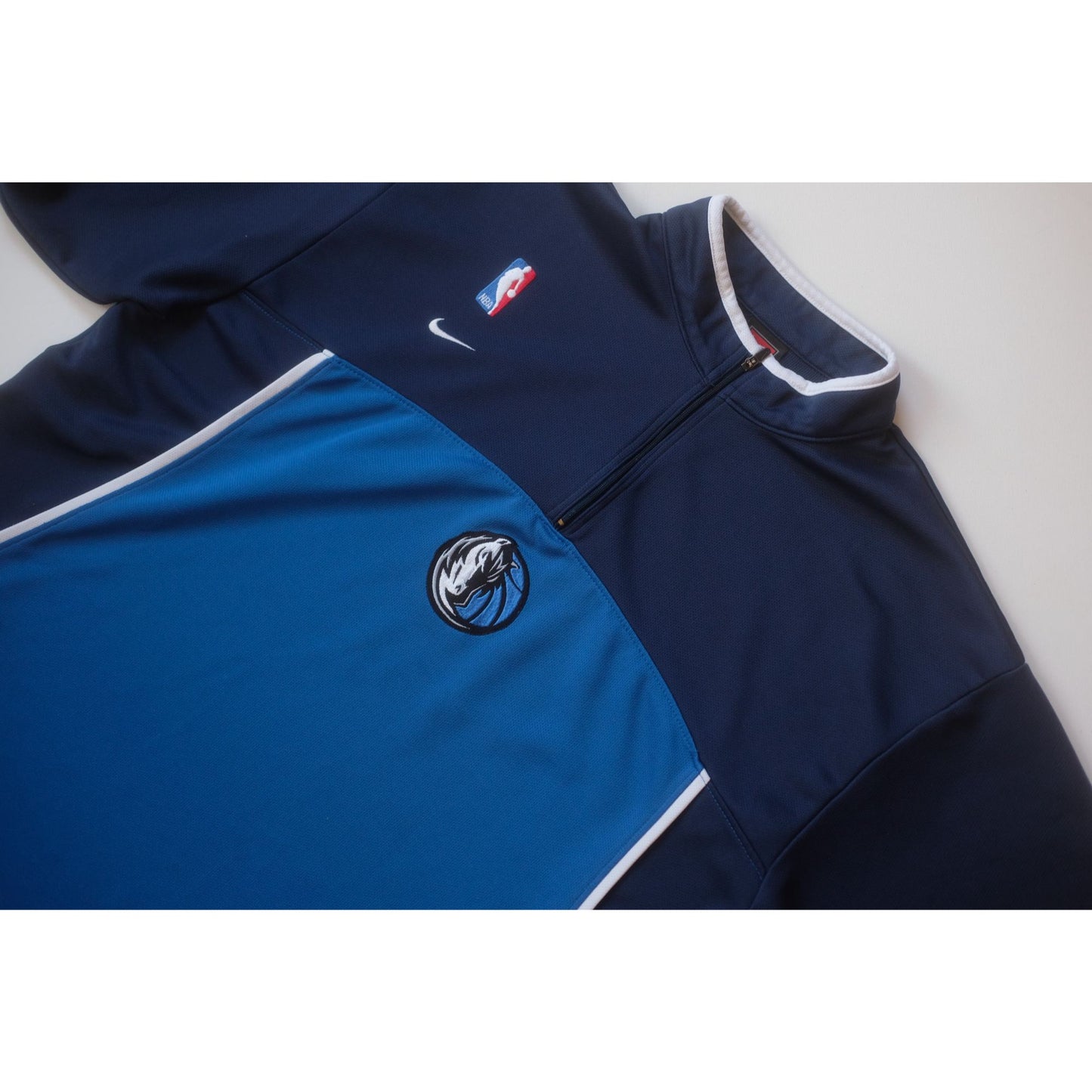 NIKE NBA DALLAS MAVERICKS 1/4 ZIP SHOOTING TOP T SHIRT 2002 XL