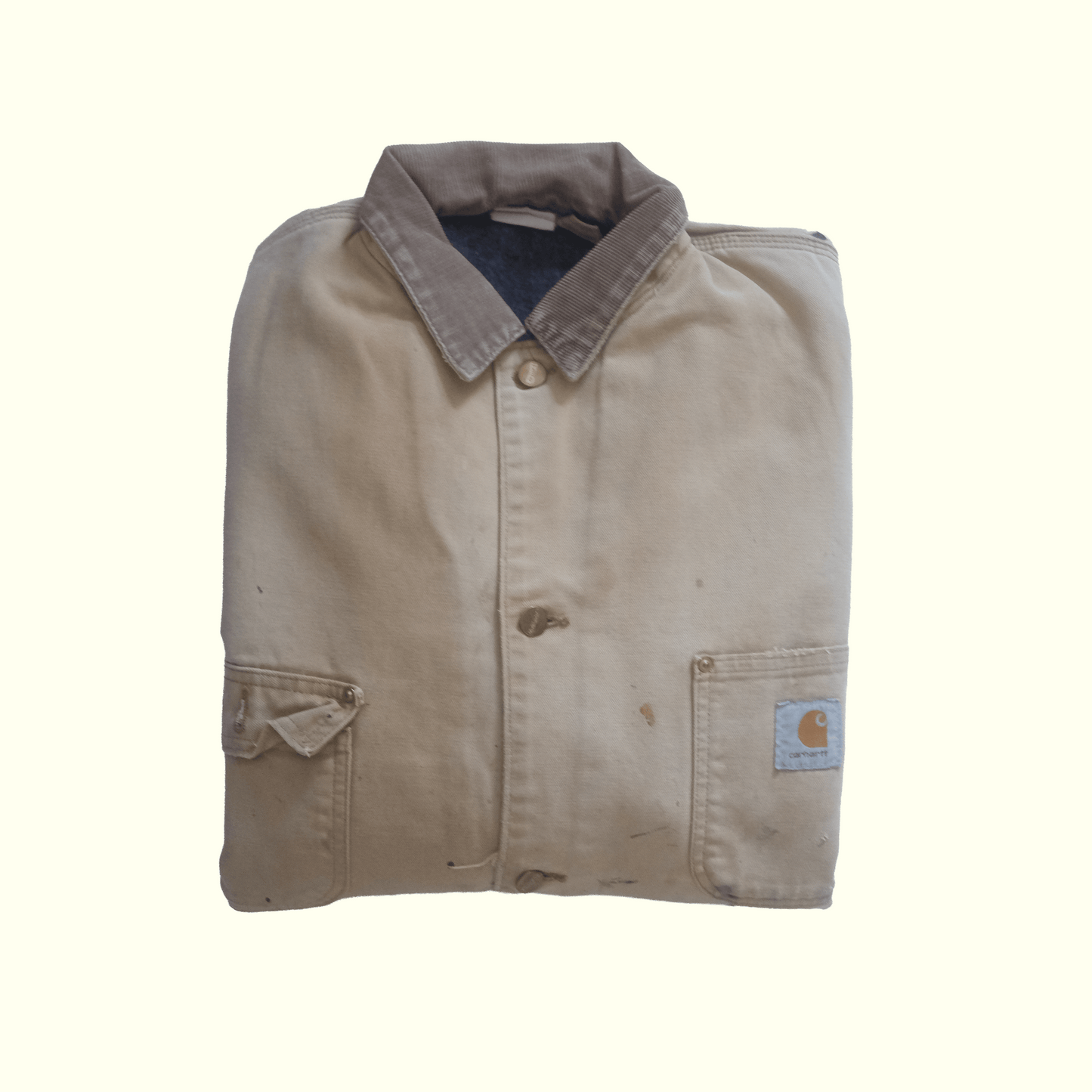 CARHARTT CHORE COAT BLANKET LINED VTG 90s 80s BROWN DISTRESSED JACKET SZ 42 TALL