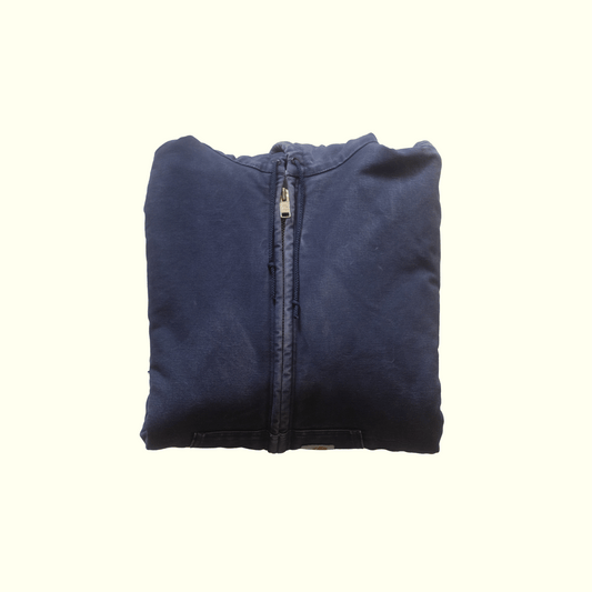 CARHARTT CANVAS BLUE DISTRESSED FADED JACKET J04NVY SZ 2XL