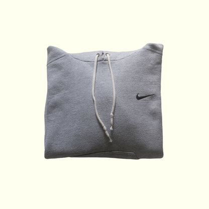 NIKE 1990s MINI SWOOSH HOODIE SWEATSHIRT GRAY SZ M/L