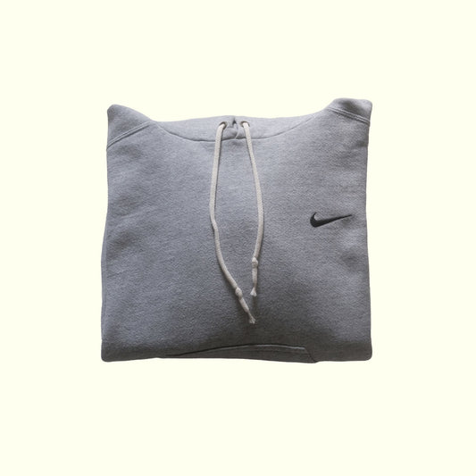 NIKE 1990s MINI SWOOSH HOODIE SWEATSHIRT GRAY SZ M/L