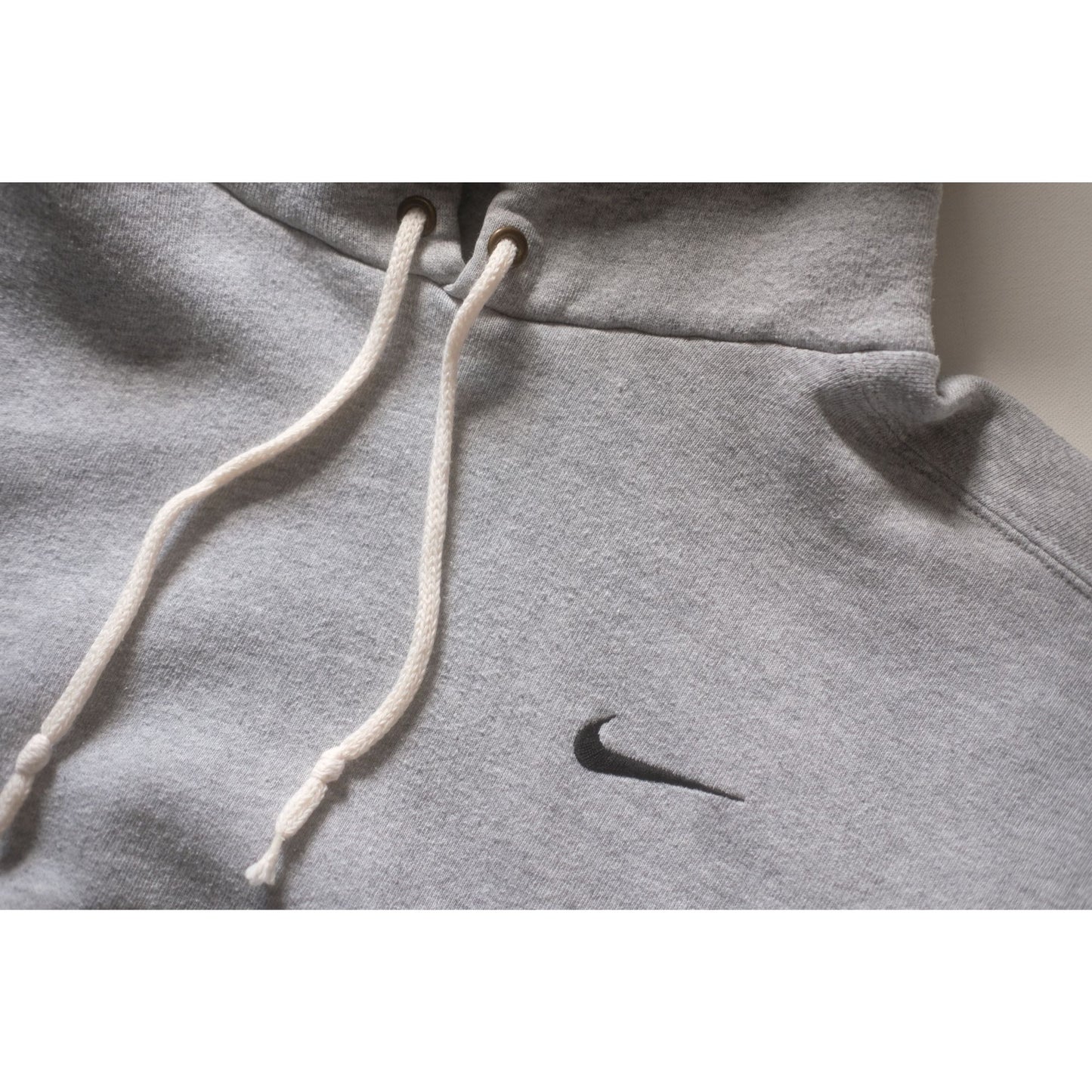 NIKE 1990s MINI SWOOSH HOODIE SWEATSHIRT GRAY SZ M/L