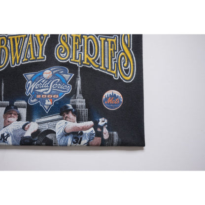 YANKEES METS 90s SUBWAY WORLD SERIES BASEBALL BLACK T SHIRT SZ XL
