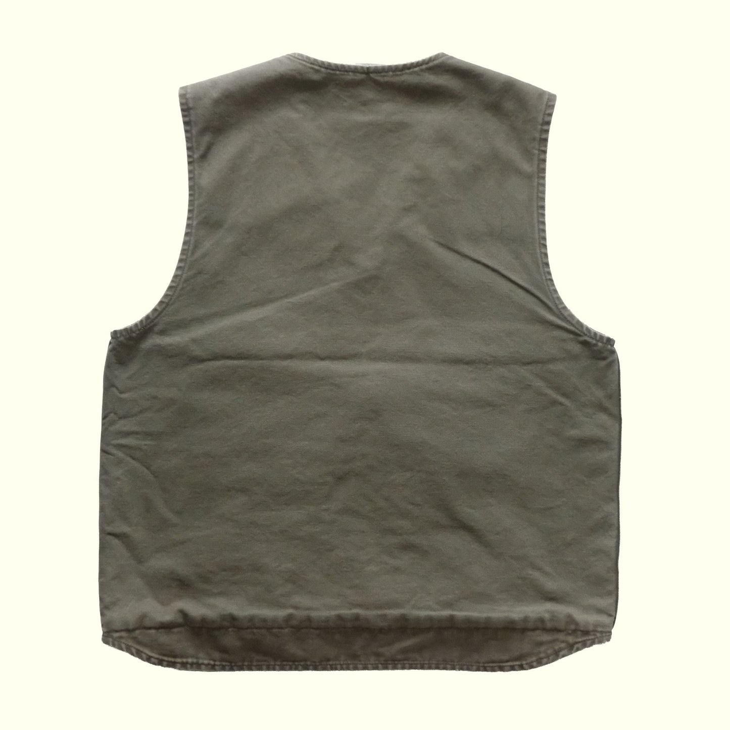 CARHARTT SHERPA LINED COTTON CANVAS GREEN WORKWEAR VEST 2007 SZ XL TALL