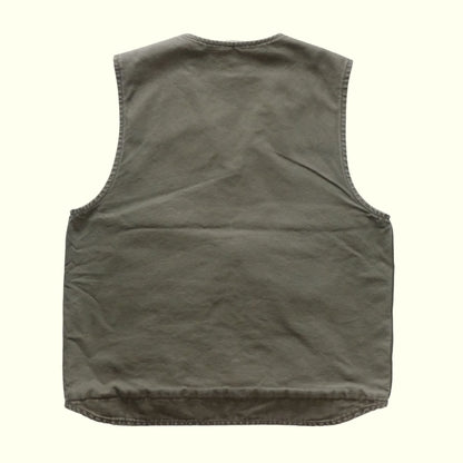 CARHARTT SHERPA LINED COTTON CANVAS GREEN WORKWEAR VEST 2007 SZ XL TALL