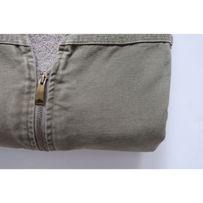 CARHARTT SHERPA LINED COTTON CANVAS GREEN WORKWEAR VEST 2007 SZ XL TALL