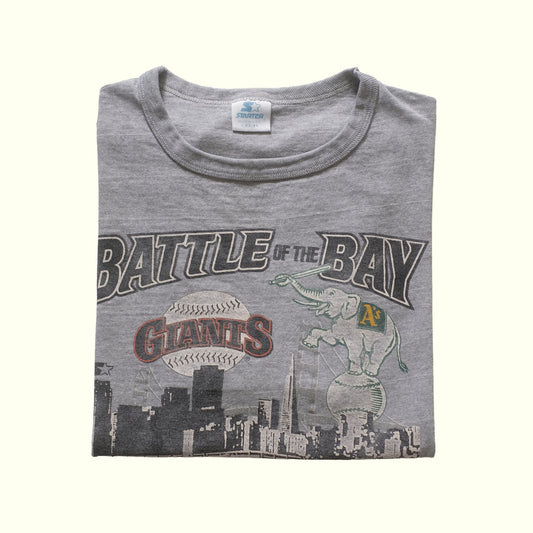 MLB STARTER BATTLE OF THE BAY GIANTS ATHLETICS USA SWEATSHIRT SZ L 1989