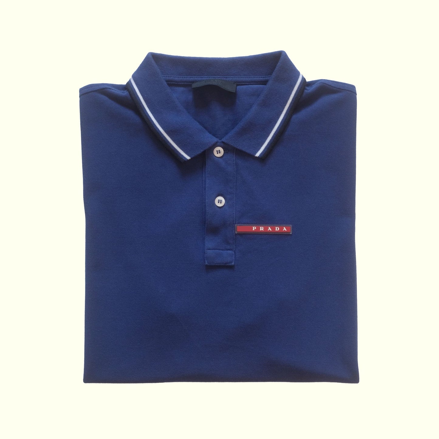 PRADA SPORT VTG Y2K RETRO DESIGNER SPORT ACTIVE BLUE POLO SHIRT 2015 MENs SZ XL