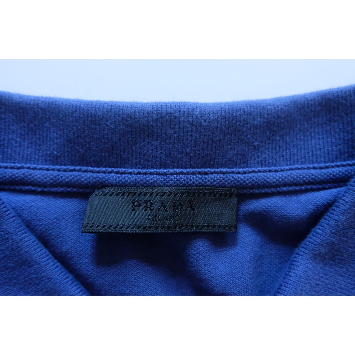 PRADA SPORT VTG Y2K RETRO DESIGNER SPORT ACTIVE BLUE POLO SHIRT 2015 MENs SZ XL