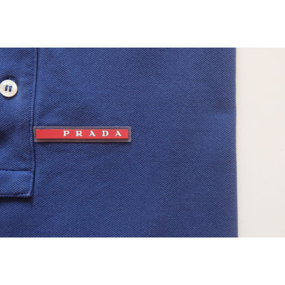 PRADA SPORT VTG Y2K RETRO DESIGNER SPORT ACTIVE BLUE POLO SHIRT 2015 MENs SZ XL
