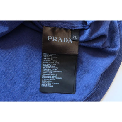PRADA SPORT VTG Y2K RETRO DESIGNER SPORT ACTIVE BLUE POLO SHIRT 2015 MENs SZ XL