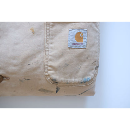 CARHARTT CHORE COAT BLANKET LINED VTG 90s 80s BROWN DISTRESSED JACKET SZ 42 TALL