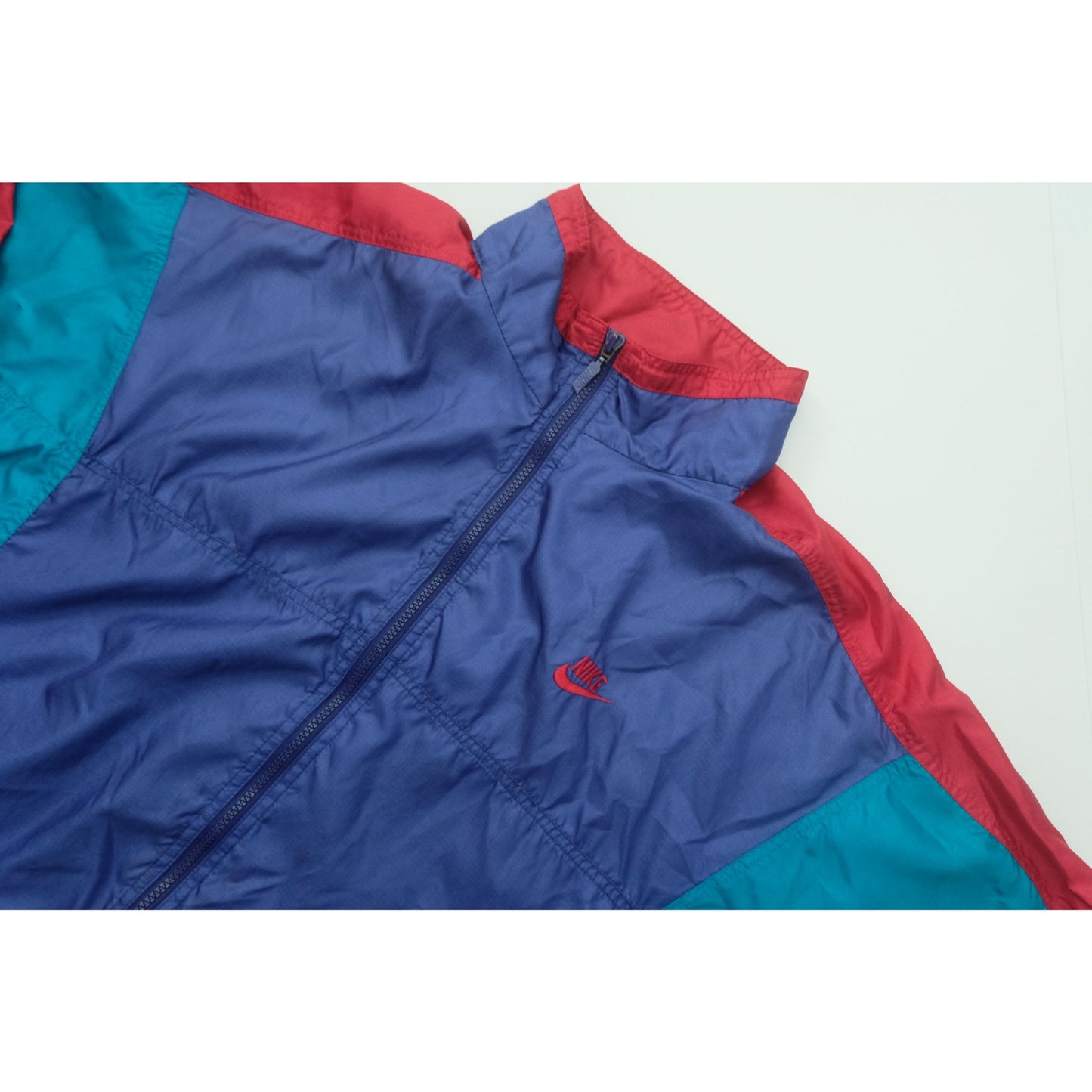 NIKE 100% NYLON USA MADE RUNNING TRACK FULL ZIP JACKET 1993 SZ L