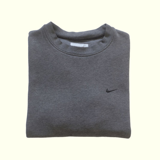 NIKE GRAY MINI SWOOSH CREW SWEATSHIRT SZ L 2004