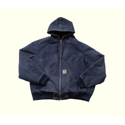 CARHARTT CANVAS BLUE DISTRESSED FADED JACKET J04NVY SZ 2XL