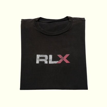 RALPH LAUREN POLO SPORT RLX Y2K DISTRESSED BLACK T SHIRT SZ L