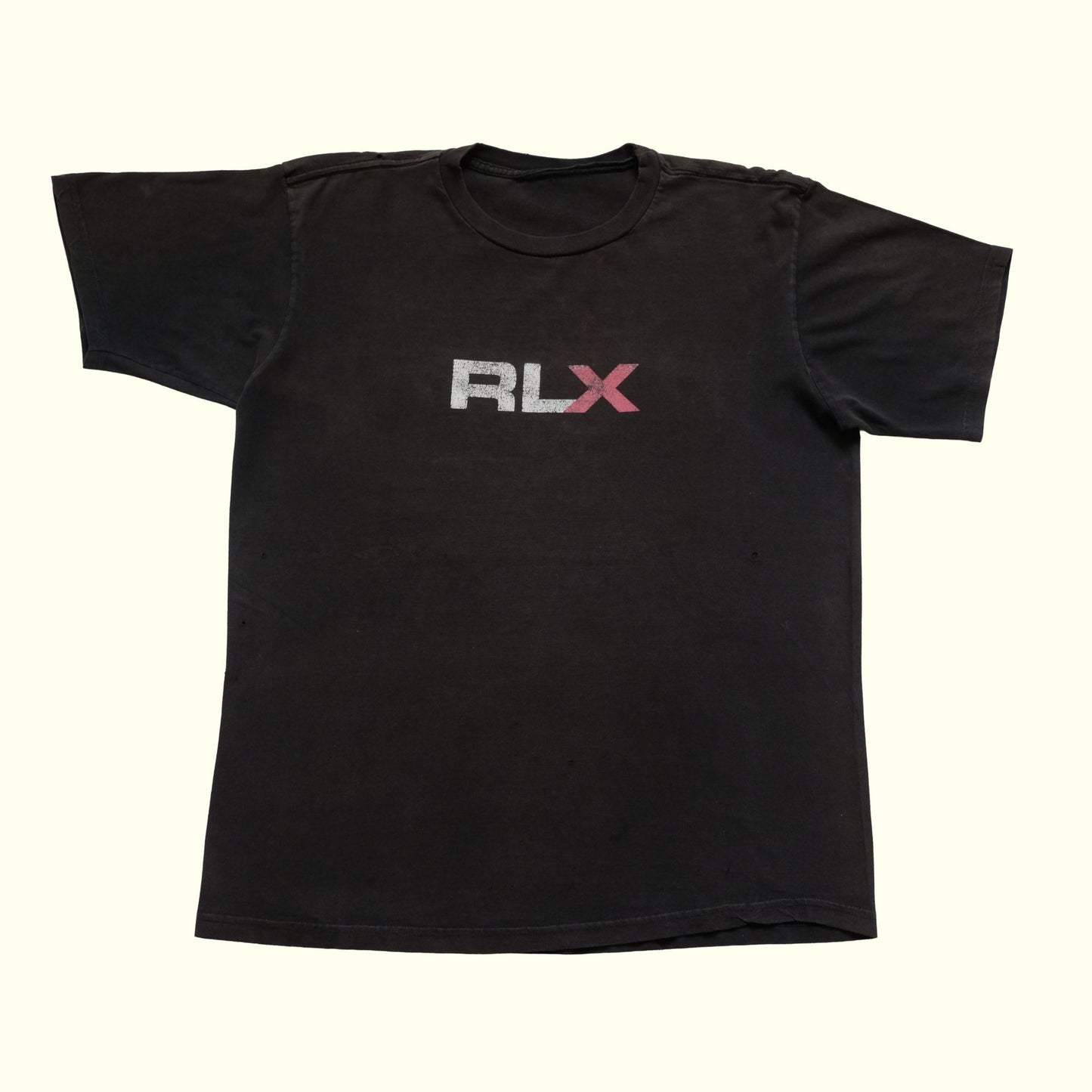 RALPH LAUREN POLO SPORT RLX Y2K DISTRESSED BLACK T SHIRT SZ L
