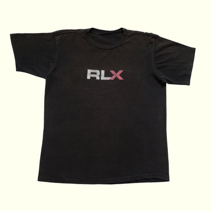 RALPH LAUREN POLO SPORT RLX Y2K DISTRESSED BLACK T SHIRT SZ L