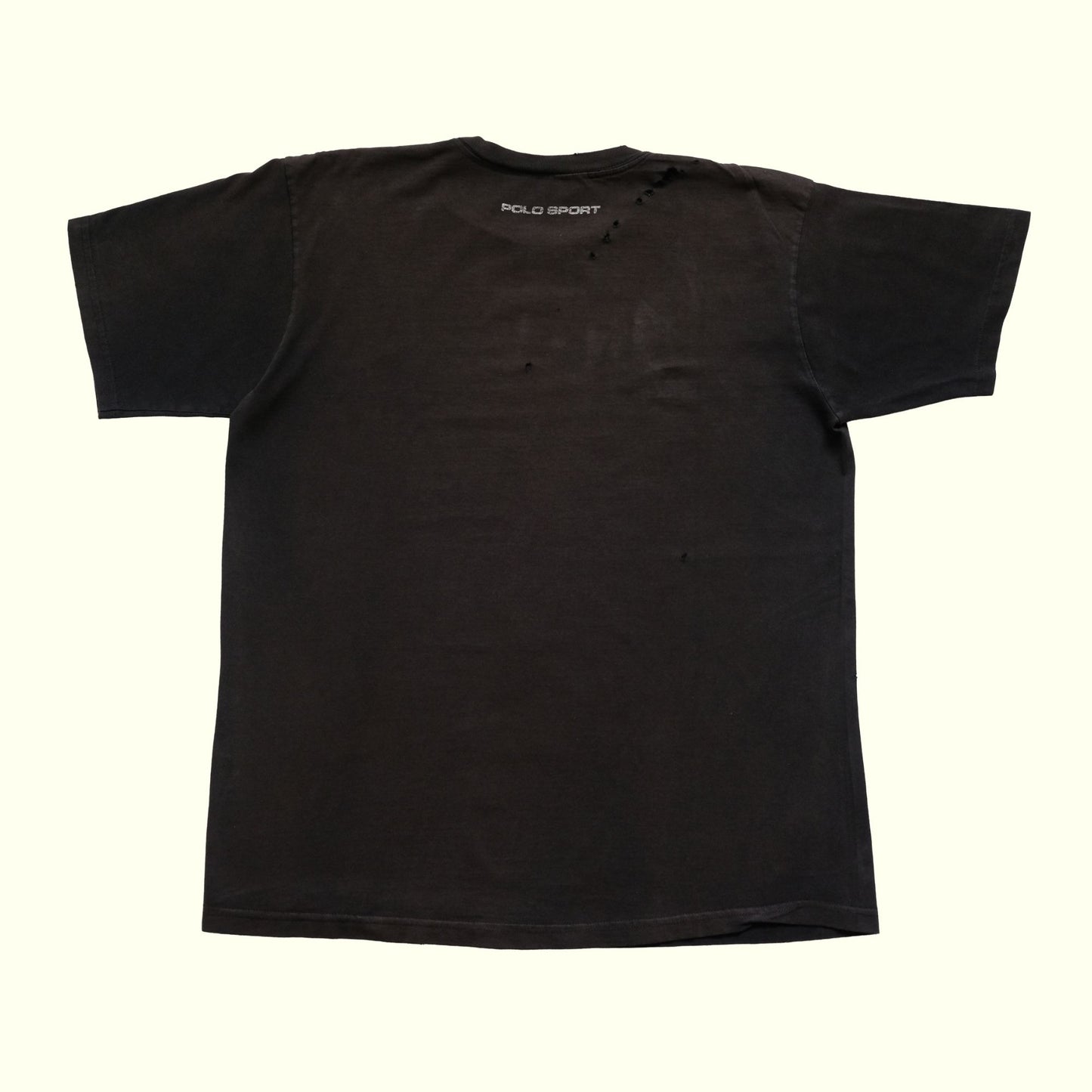 RALPH LAUREN POLO SPORT RLX Y2K DISTRESSED BLACK T SHIRT SZ L