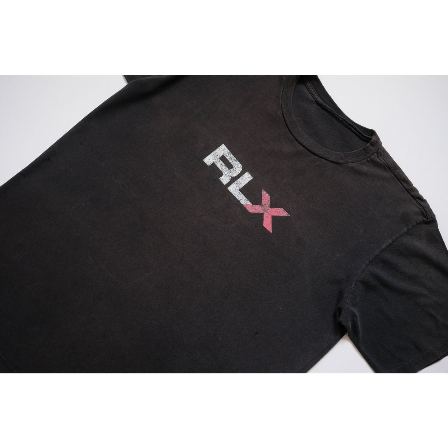 RALPH LAUREN POLO SPORT RLX Y2K DISTRESSED BLACK T SHIRT SZ L