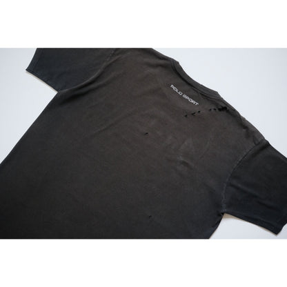 RALPH LAUREN POLO SPORT RLX Y2K DISTRESSED BLACK T SHIRT SZ L
