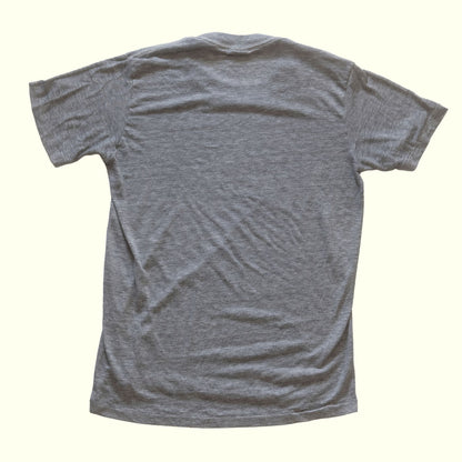 NIKE SWOOSH GRAPHIC USA MADE GRAY T SHIRT 1984 SZ M