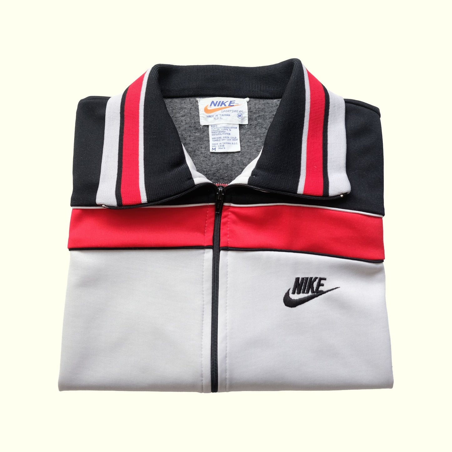 NIKE SPORTSWEAR 80s GRAY TRACK JACKET SZ M